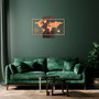 Wallity World Map With Compass - Cobre y Nogal